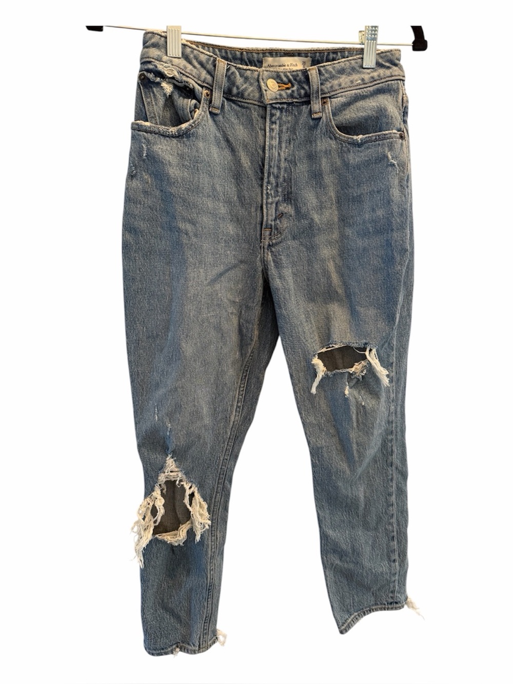 Abercrombie & Fitch High Rise Mom Jean Curve Love 25S Distressed